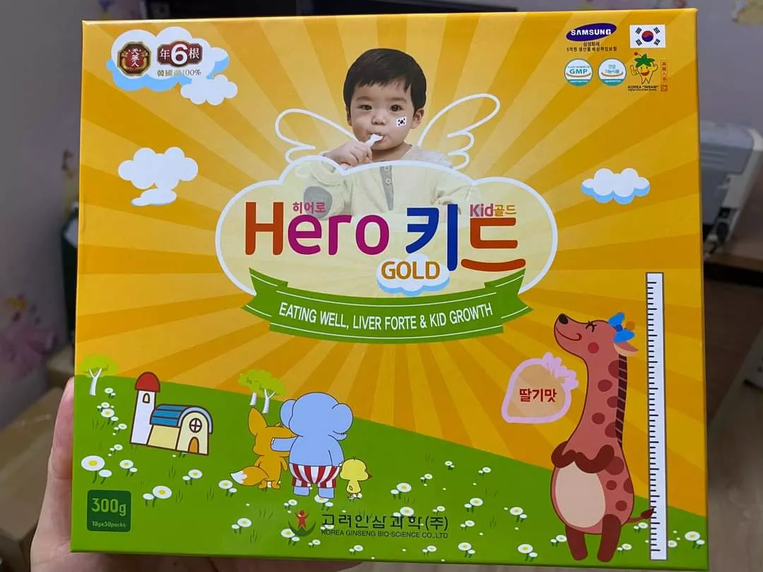 (Hàng nhập khẩu) Siro Hero Kid Gold hỗ trợ bé ăn ngon, tăng chiều cao