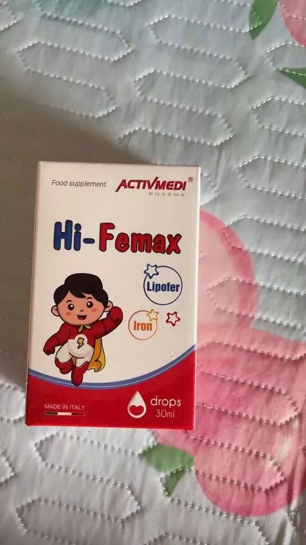 Sắt Hữu Cơ Lipofer Hi-Femax Dạng Nhỏ Giọt 30ml - Bổ Sung Sắt Cho Trẻ Từ 0-12 Tuổi, Ngăn Ngừa Thiếu Máu, Vị Ngon Dễ Uống