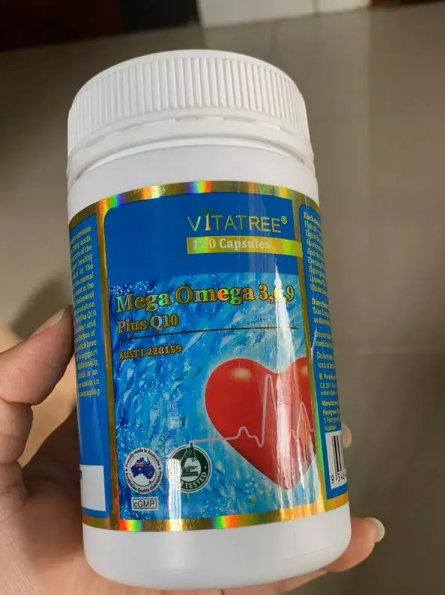 Viên uống Vitatree Mega Omega 3 6 9 Plus Q10 120 viên - Hỗ trợ tim mạch, chống oxy hóa, bổ sung axit béo tự nhiên từ Úc