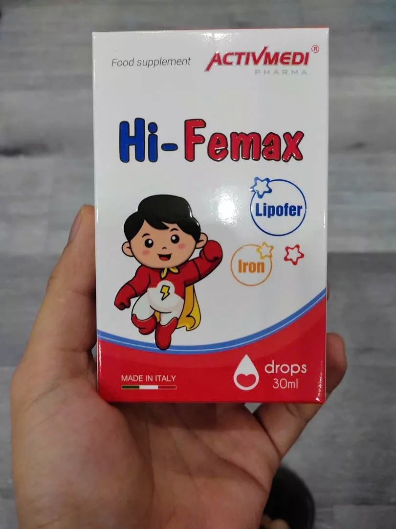 Sắt Hữu Cơ Lipofer Hi-Femax Dạng Nhỏ Giọt 30ml - Bổ Sung Sắt Cho Trẻ Từ 0-12 Tuổi, Ngăn Ngừa Thiếu Máu, Vị Ngon Dễ Uống