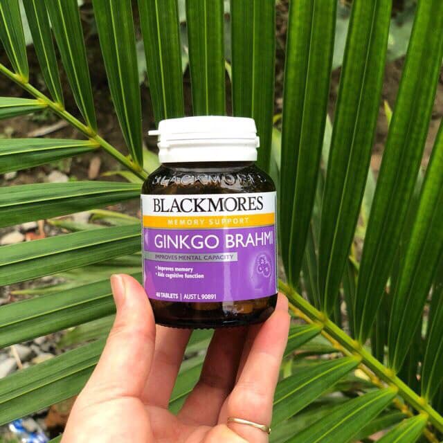 Viên uống Blackmores Ginkgo Brahmi 40 viên - Hỗ trợ trí nhớ và giảm căng thẳng từ Úc, chiết xuất Bạch quả tự nhiên
