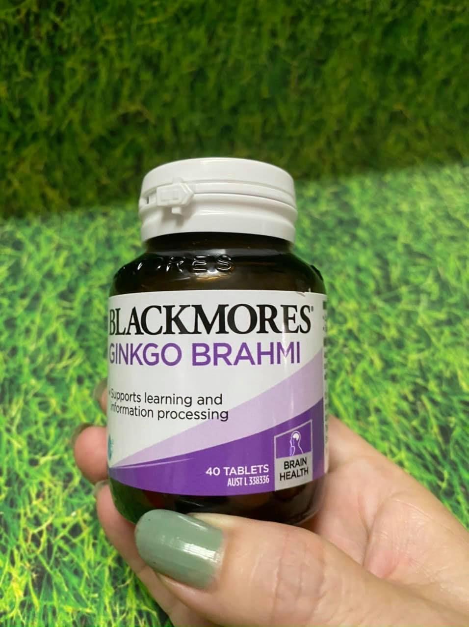 Viên uống Blackmores Ginkgo Brahmi 40 viên - Hỗ trợ trí nhớ và giảm căng thẳng từ Úc, chiết xuất Bạch quả tự nhiên