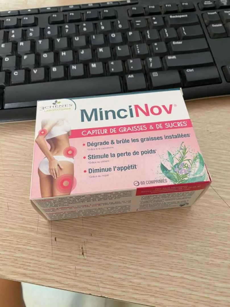 Viên uống hỗ trợ đốt mỡ MinciNov - Giảm cân hiệu quả, giúp chuyển hóa mỡ thừa thành năng lượng, 60 viên dễ nuốt, an toàn sức khỏe
