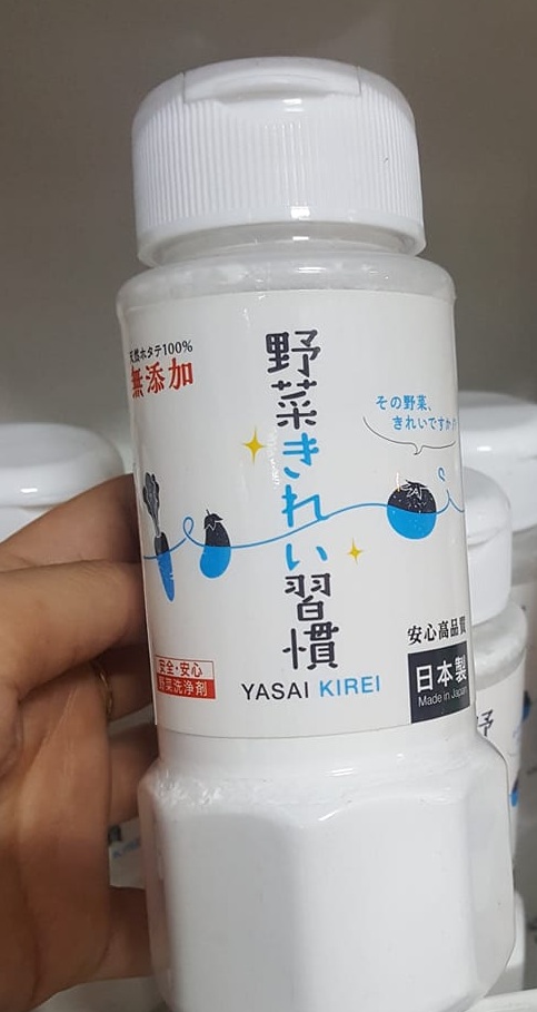 Bột rửa rau củ quả Yasai Kirei Nhật Bản 100g - Chiết xuất từ vỏ sò điệp tự nhiên, làm sạch hiệu quả chất bẩn và hóa chất độc hại