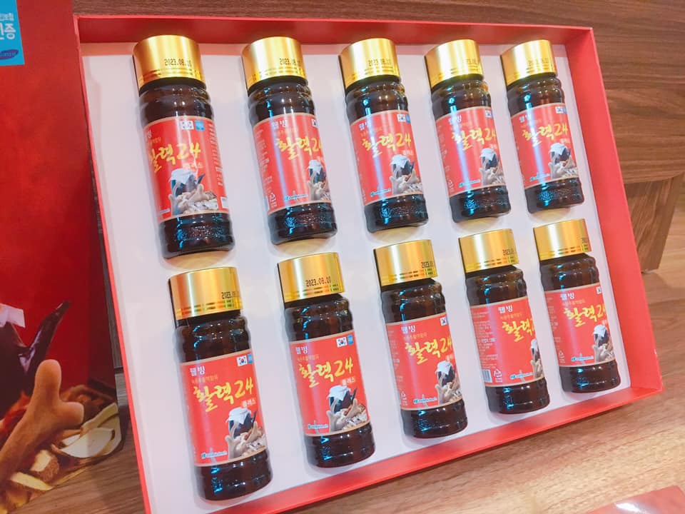 Nước Hồng Sâm Nhung Hươu Wellbiotech Hàn Quốc - Giải Pháp Bồi Bổ Sức Khỏe & Tăng Cường Sinh Lực - Hộp 10 Lọ 100ml