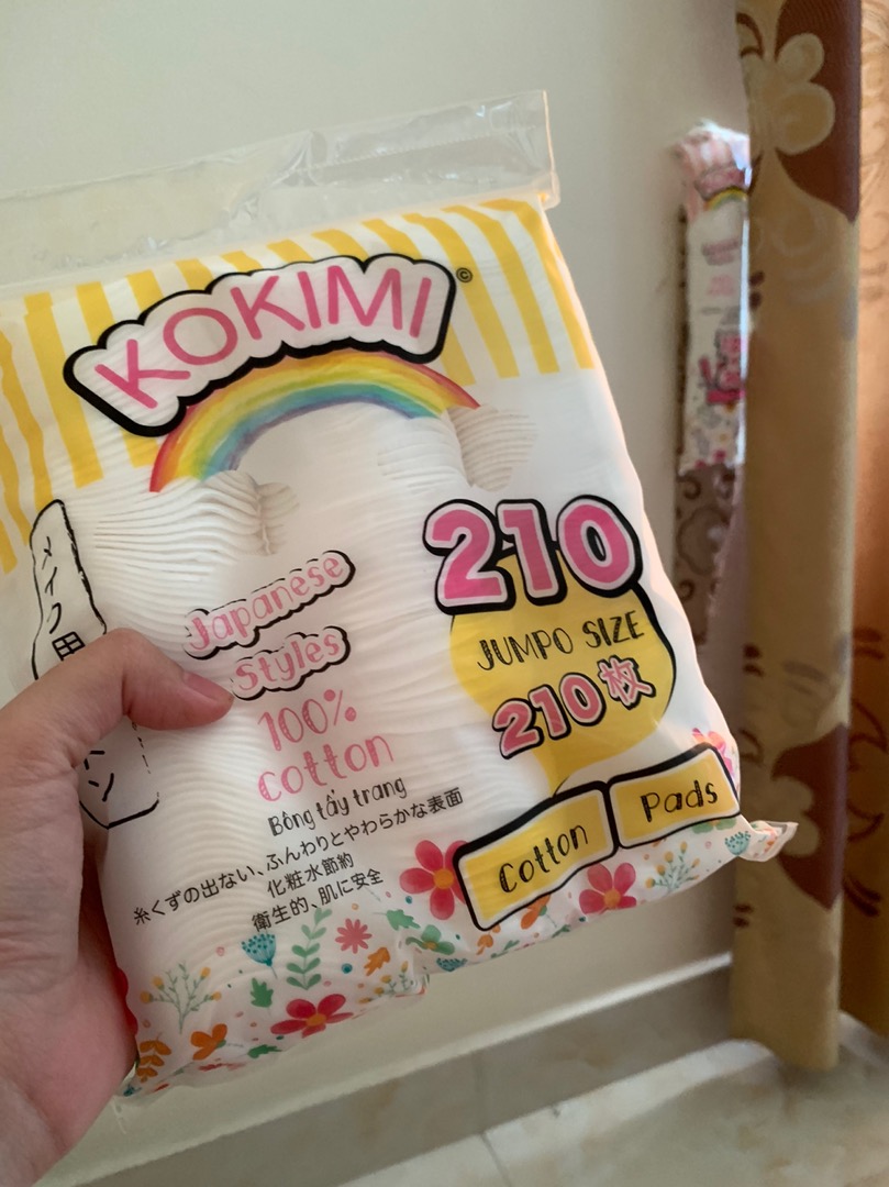 Bông Tẩy Trang Tròn Mihoo Kokimi Cotton Pads - 210 Miếng - Chất Liệu Cotton Tự Nhiên, Không Gây Kích Ứng Da, Tẩy Trang Dễ Dàng