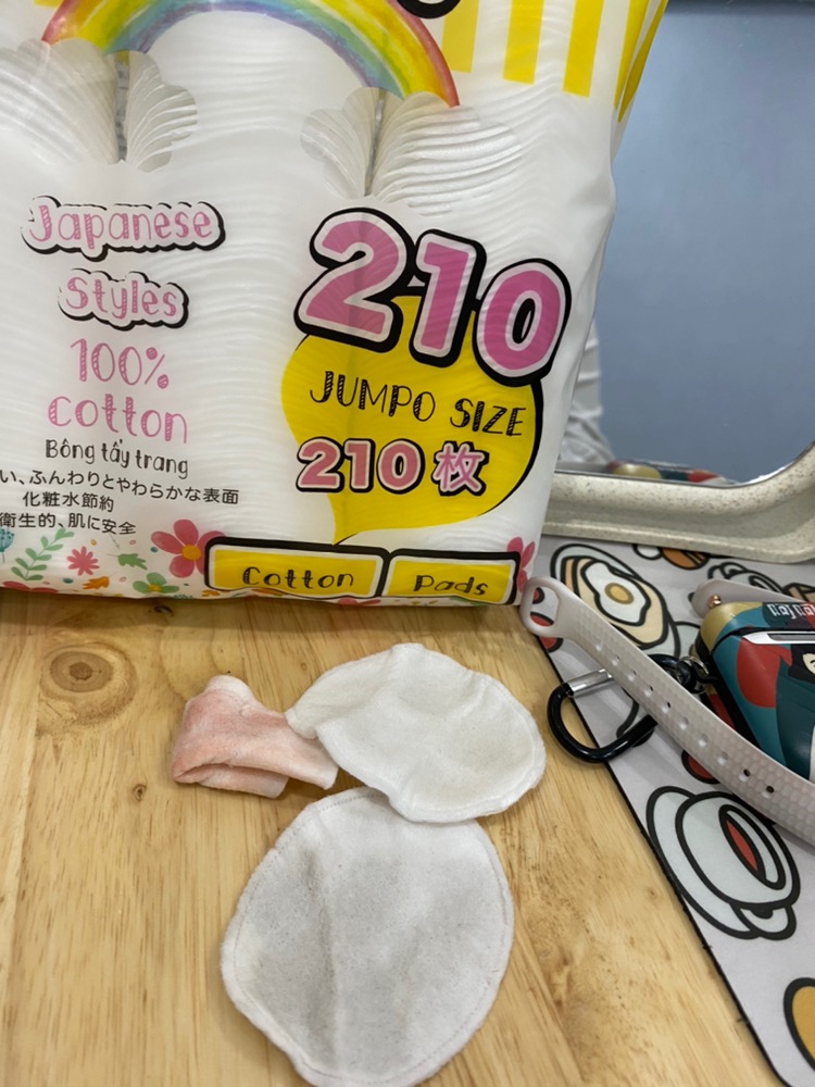 Bông Tẩy Trang Tròn Mihoo Kokimi Cotton Pads - 210 Miếng - Chất Liệu Cotton Tự Nhiên, Không Gây Kích Ứng Da, Tẩy Trang Dễ Dàng