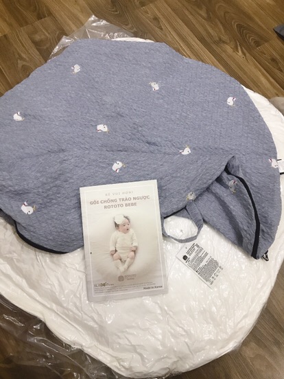 Gối Chống Trào Ngược Rototo Bebe Cao Cấp Hàn Quốc - Vải Ripple Nhăn, Hỗ Trợ Trẻ Từ Sơ Sinh, Thiết Kế Dễ Dàng Vệ Sinh