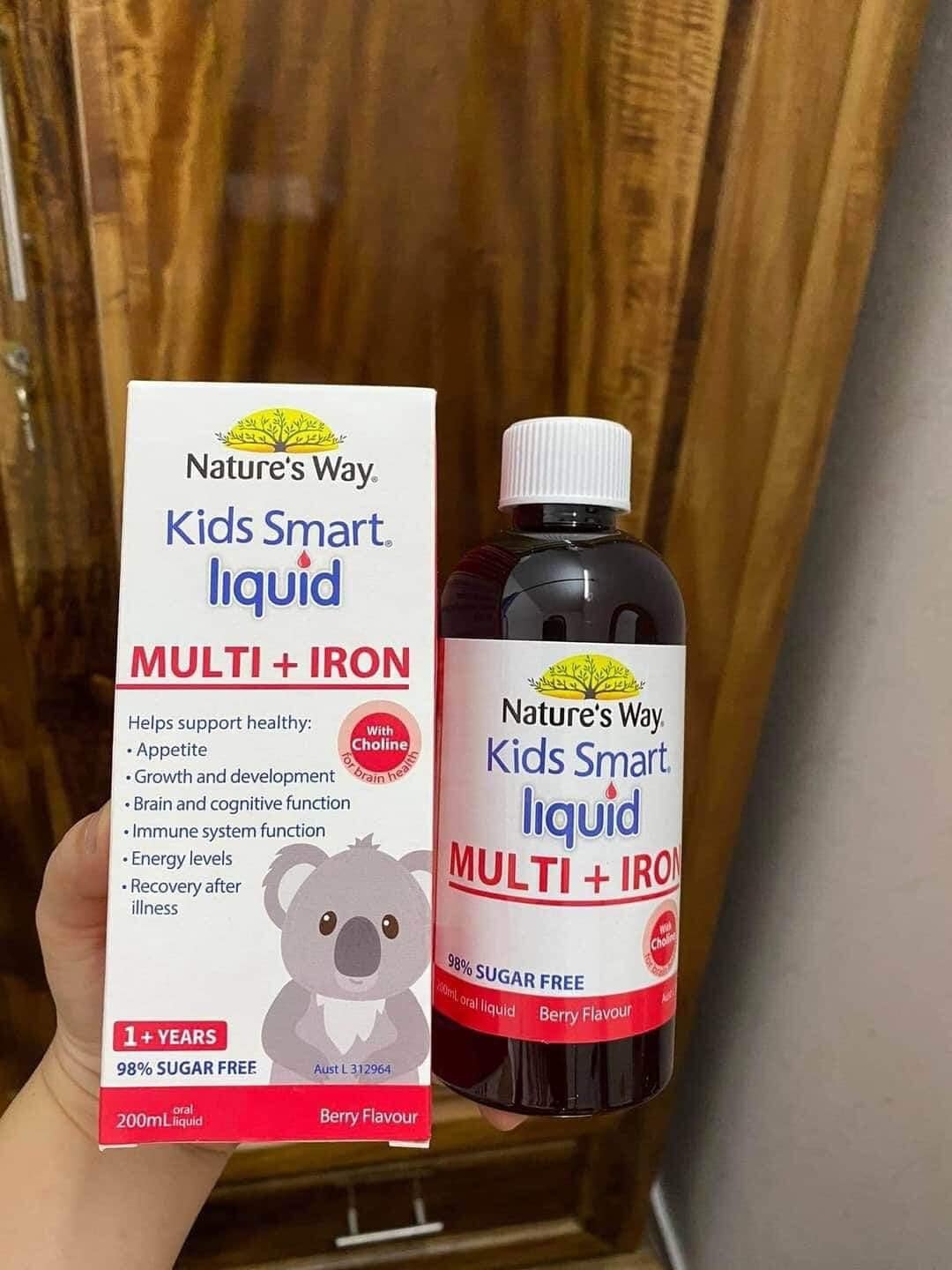 Sắt Nature's Way Kids Smart Multi Iron Liquid 200ml - Hỗ Trợ Tăng Cường Đề Kháng và Khả Năng Miễn Dịch Cho Trẻ Em, Hương Berry Ngon Miệng