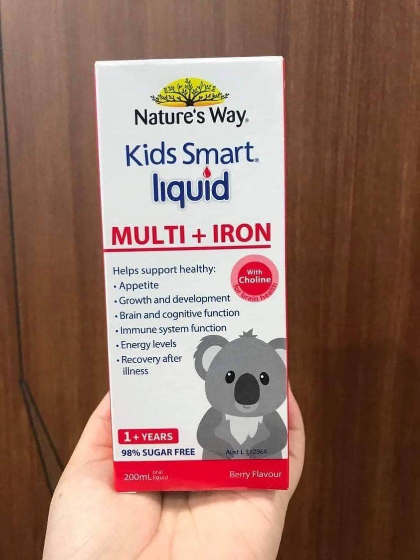 Sắt Nature's Way Kids Smart Multi Iron Liquid 200ml - Hỗ Trợ Tăng Cường Đề Kháng và Khả Năng Miễn Dịch Cho Trẻ Em, Hương Berry Ngon Miệng