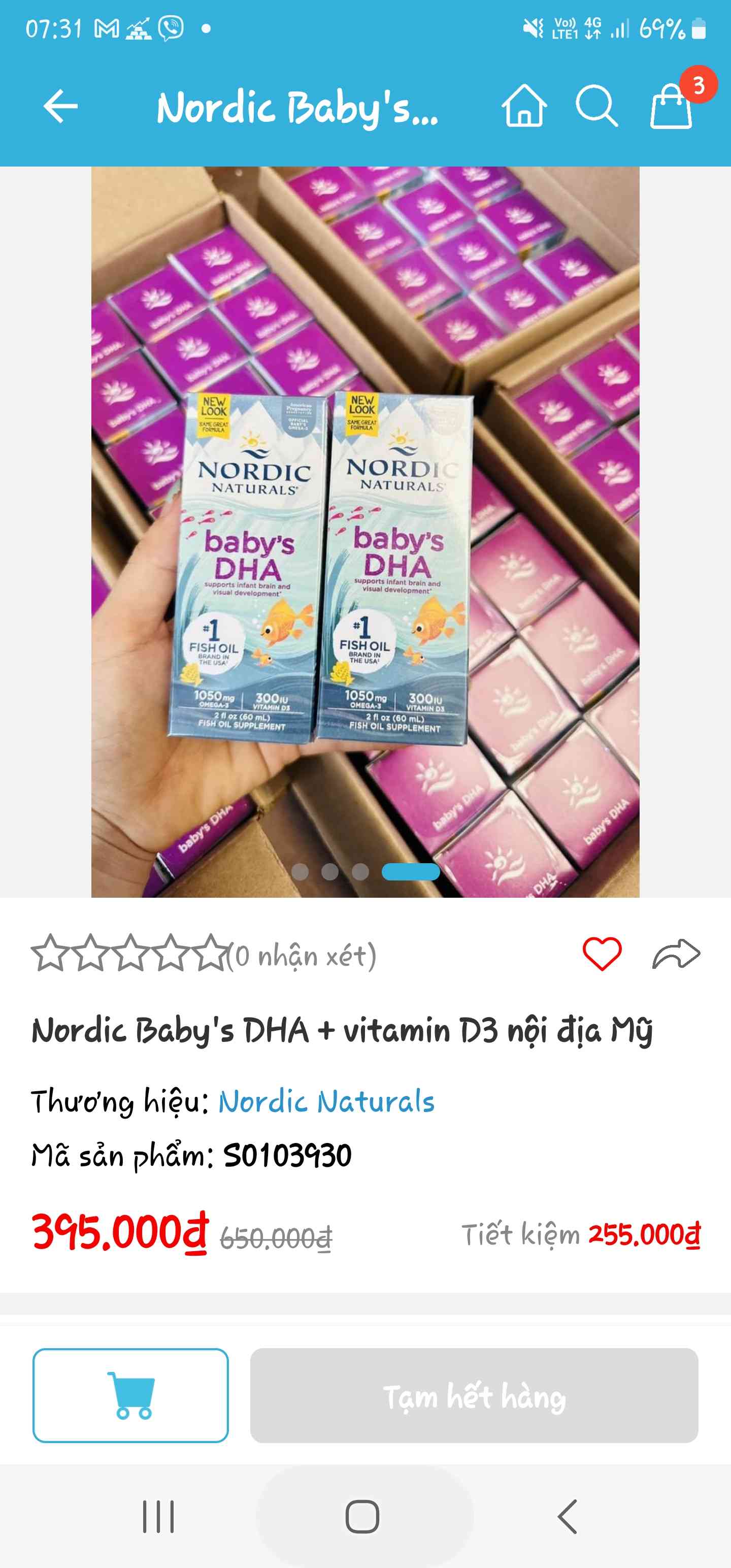 Nordic Baby's DHA + vitamin D3 nội địa Mỹ