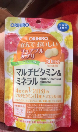 (Hàng nhập khẩu) Viên nhai bổ sung vitamin và khoáng chất Orihiro Nhật Bản túi 120 viên