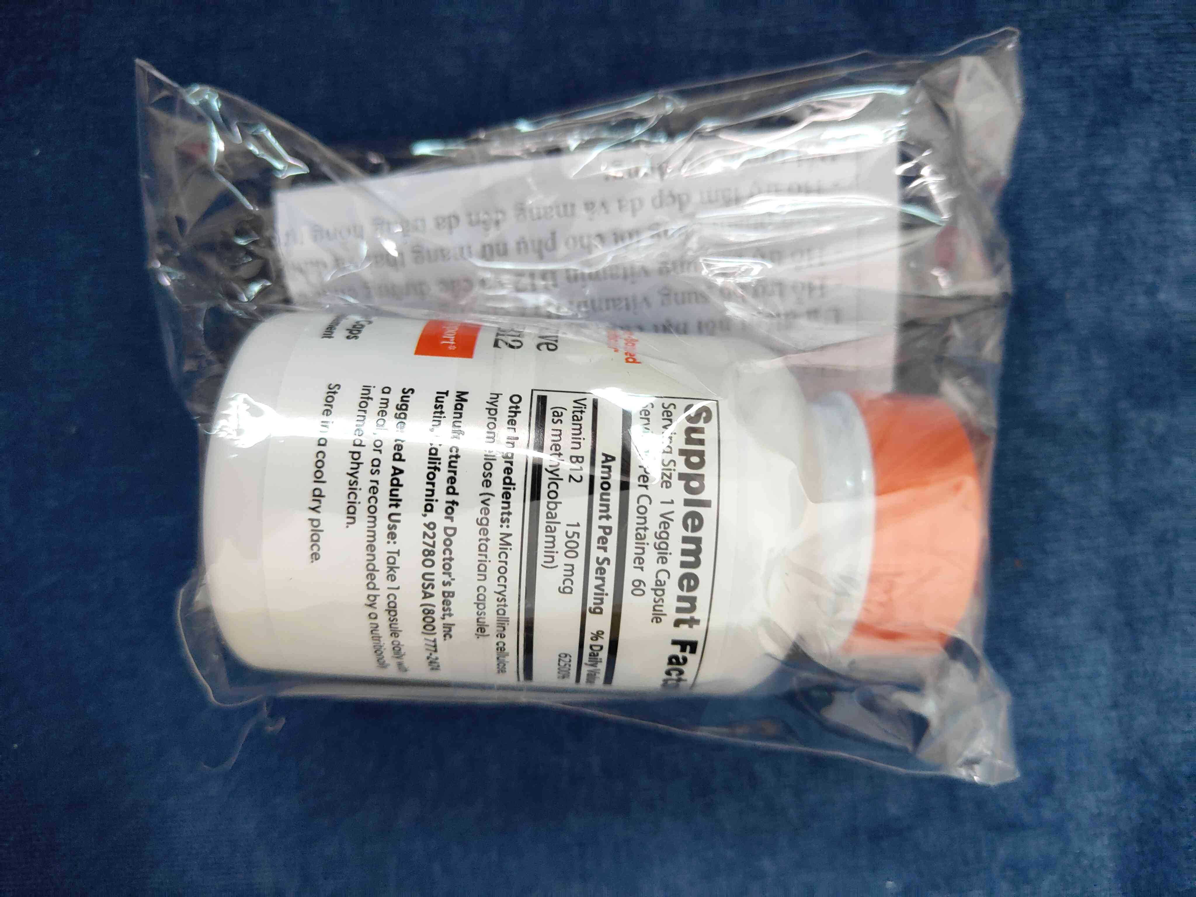 [DATE 12/2026] VEGAN - Viên Uống Bổ Sung Vitamin B12 1500 Mcg, 60 viên hãng Doctor's Best