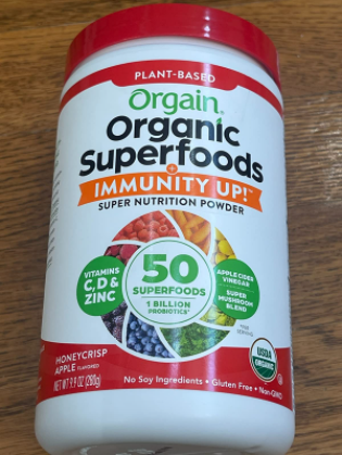 Bột Thực Phẩm Hữu Cơ Orgain Organic Superfoods Immunity Up - Tăng Cường Miễn Dịch, Giàu Protein và Vitamin - Hương Vị Táo Mật Ong 378g