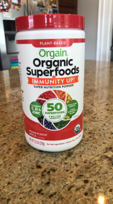 Bột Thực Phẩm Hữu Cơ Orgain Organic Superfoods Immunity Up - Tăng Cường Miễn Dịch, Giàu Protein và Vitamin - Hương Vị Táo Mật Ong 378g