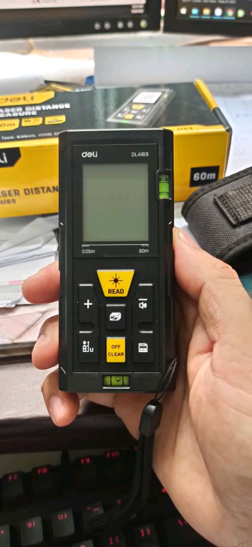 Máy Đo Khoảng Cách Bằng Laser Deli - Thiết Bị Đo Đạc Chính Xác, Siêu Nhỏ Gọn, Dễ Sử Dụng, Đo 40m-100m