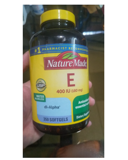 Vitamin E 400 IU Nature Made - Bổ Sung Vitamin E Tổng Hợp Giúp Đẹp Da, Mượt Tóc, Hỗ Trợ Sức Khỏe Nữ Giới - Hộp 300 Viên