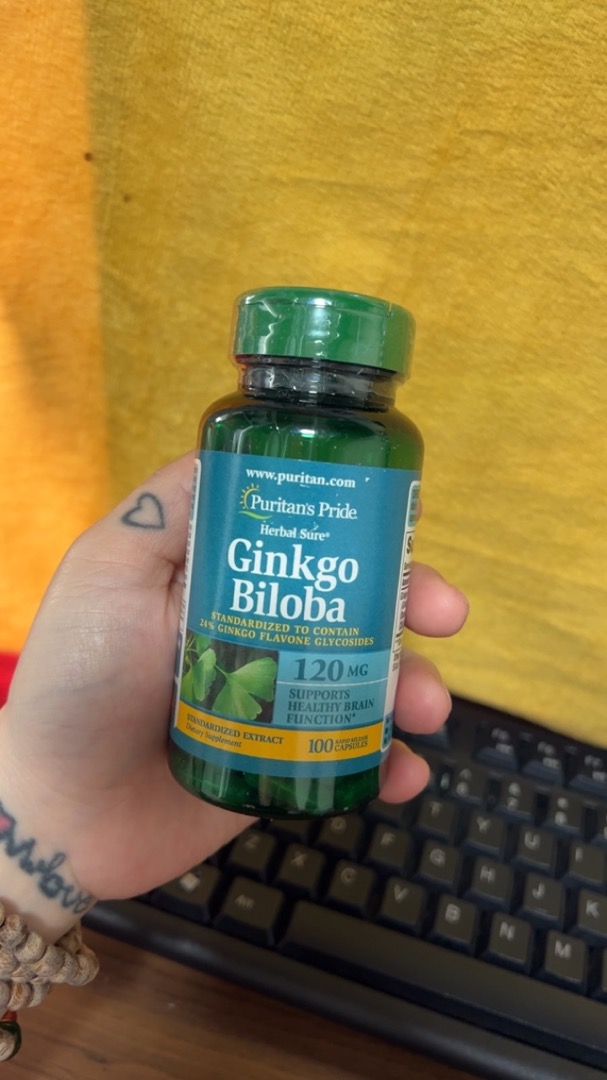 Viên uống Ginkgo Biloba Puritan's Pride 120mg - Tăng cường trí nhớ và tuần hoàn não, Hỗ trợ sức khỏe tinh thần - 100 viên của Mỹ