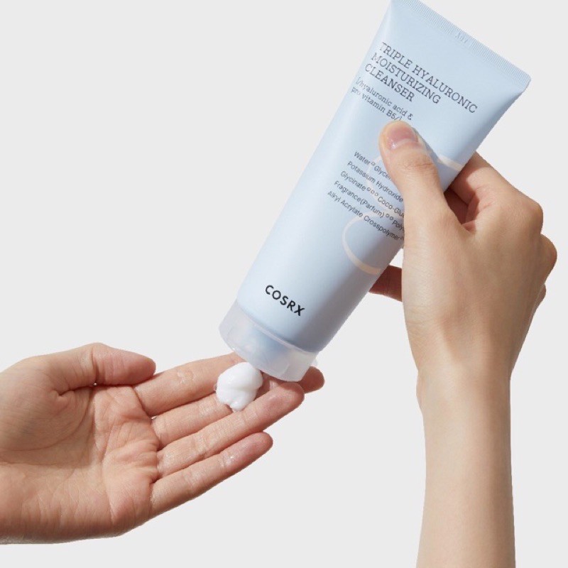 Sữa Rửa Mặt Cấp Ẩm Cosrx Triple Hyaluronic Moisturizing Cleanser - Dưỡng Ẩm Sâu, Làm Sạch Da Mềm Mại, Phù Hợp Mọi Loại Da