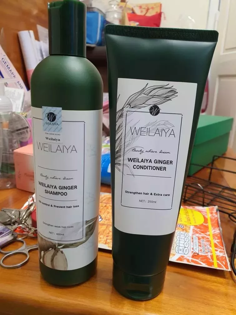 Bộ dầu gội cặp weilaiya tinh chất gừng cao cấp gội 400ml xả 250ml