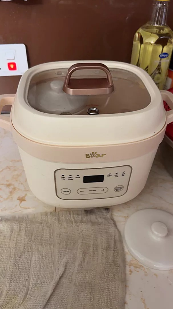 Nồi nấu chậm đa năng Bear SB-NNC16 1.6L - Thiết kế hiện đại, 6 chế độ nấu tiện lợi, giữ trọn dinh dưỡng cho món ăn thơm ngon