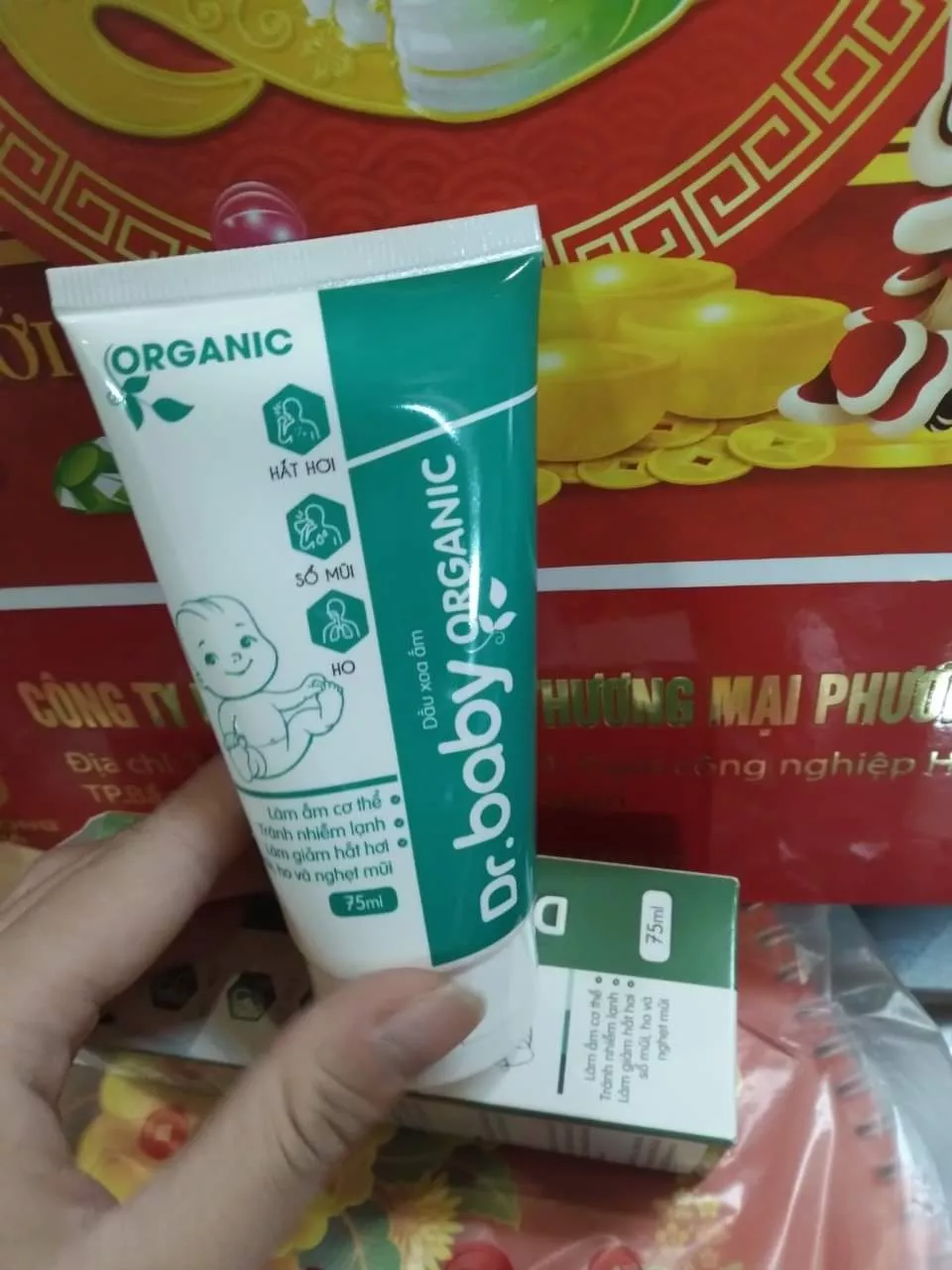 Dầu Xoa Ấm Cho Bé Đa Năng Dr.Baby Organic - Giúp Giảm Ho, Thoáng Đường Thở, An Toàn Cho Trẻ Sơ Sinh 75ml