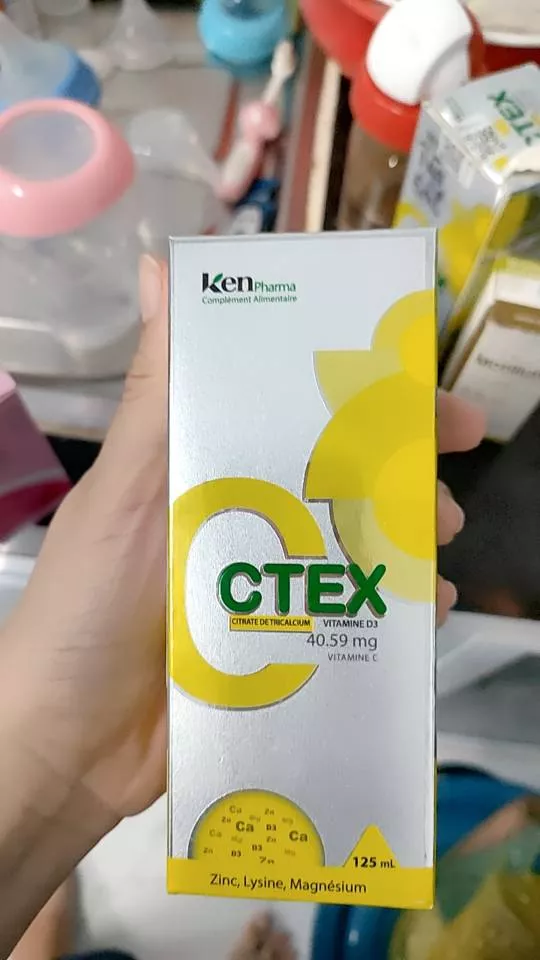 Siro Ctex KenPharma - Hỗ Trợ Bổ Sung Canxi và Vitamin D3 Cho Trẻ Em và Người Lớn - Giúp Phát Triển Răng và Xương Khỏe Mạnh 125ml