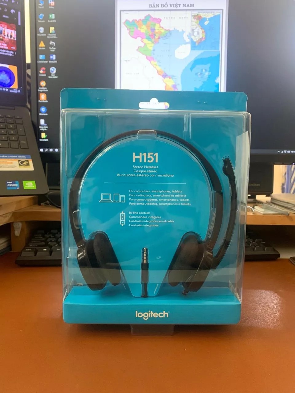 Tai nghe Logitech H151 có Mic chống ồn - Tai nghe âm thanh nổi kết nối 3.5mm, phù hợp cho cuộc gọi và giải trí