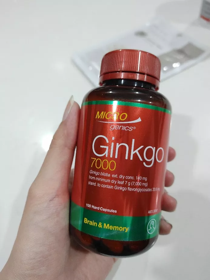 Viên uống bổ não Microgenics Ginkgo 7000 - Hỗ trợ cải thiện trí nhớ và tuần hoàn máu, Tinh thần tỉnh táo, Lọ 100 viên