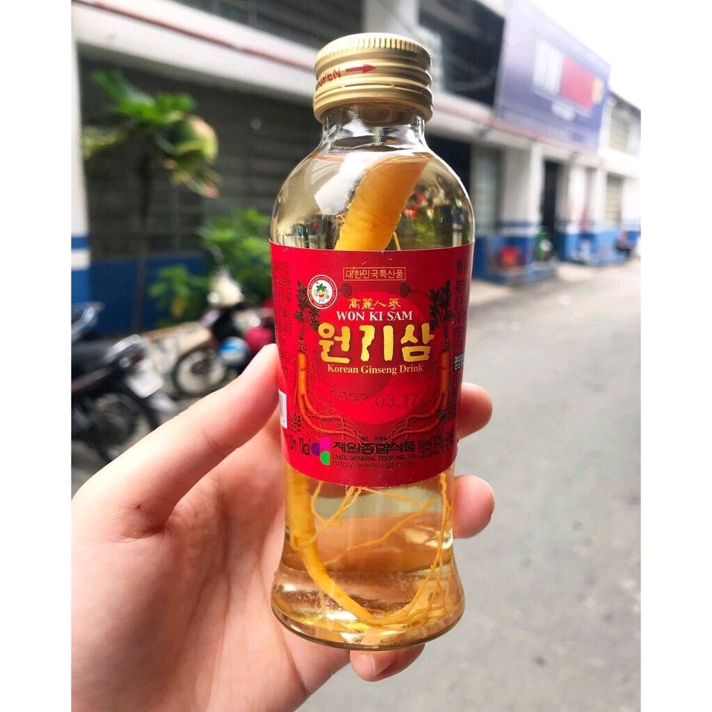 Nước Sâm Tươi Nguyên Củ Won Ki Sam - Thức Uống Bồi Bổ Sức Khỏe Hàn Quốc, Giải Khát Tăng Cường Đề Kháng, 120ml x 10 Chai