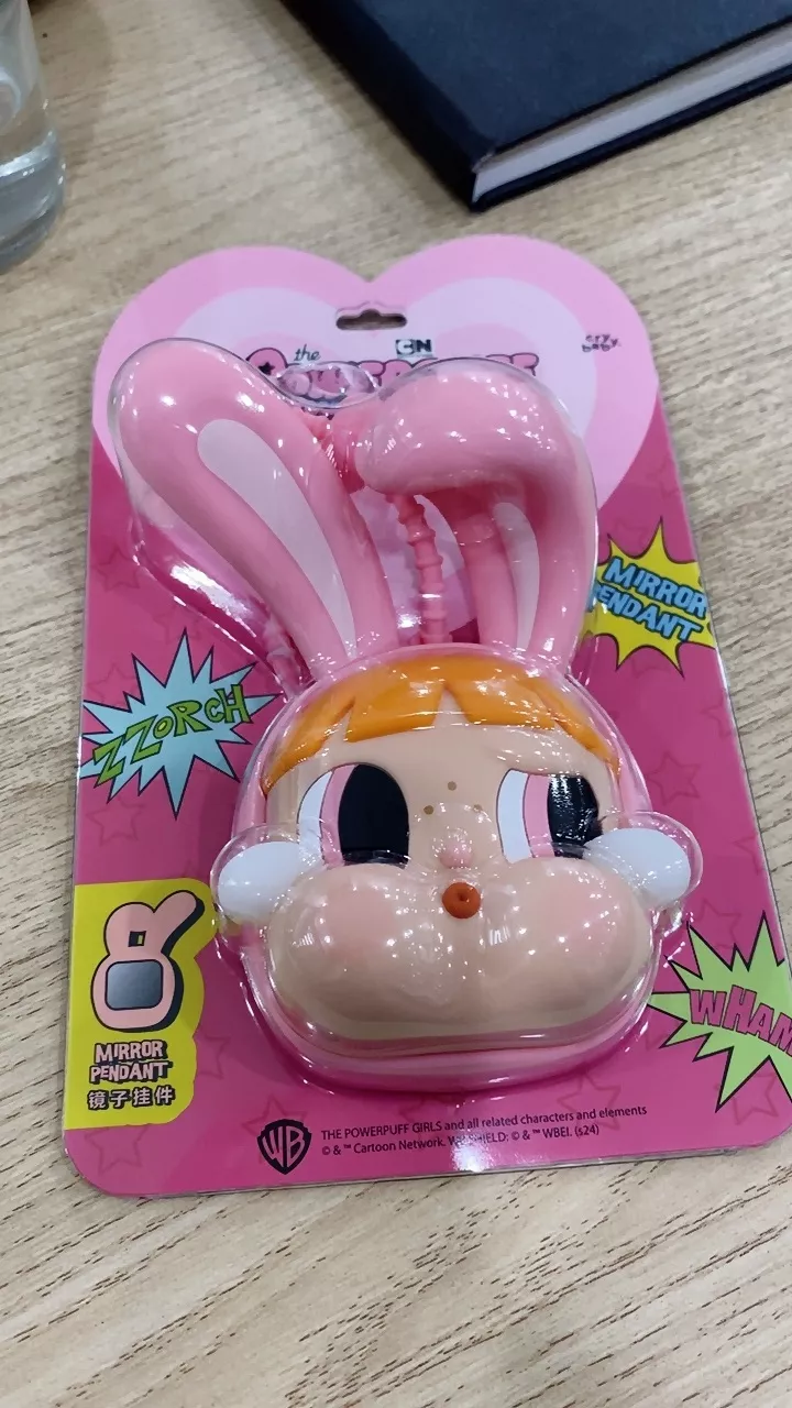 Gương Trang Điểm Pop Mart Crybaby Powerpuff Girls - Gương Pendant Nhân Vật Blossom Chibi Dễ Thương, Tiện Lợi Mang Theo