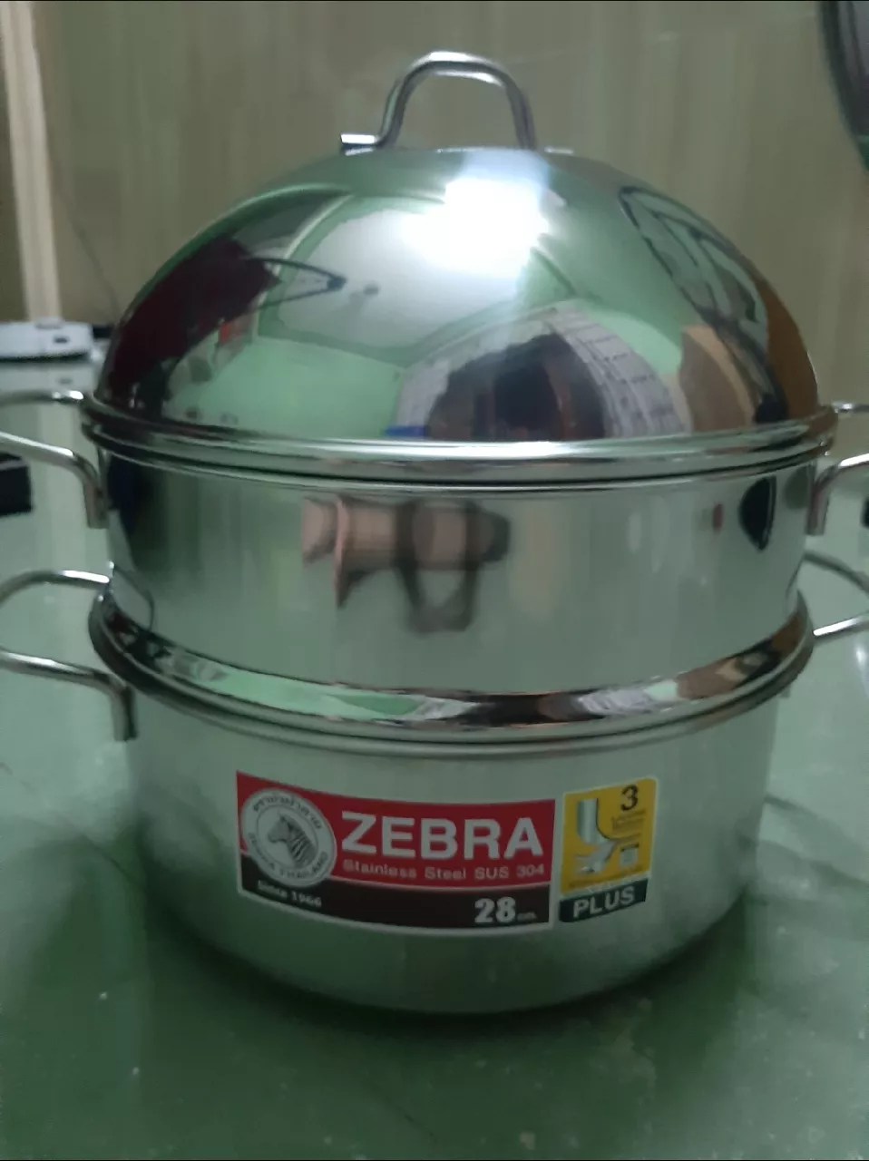Nồi Xửng Hấp Inox 304 3 Đáy Zebra Extreme Plus II - Thiết Kế 2 Tầng, Quai Cầm Tiện Lợi, Dùng Trên Bếp Gas, Bếp Từ, Bếp Hồng Ngoại