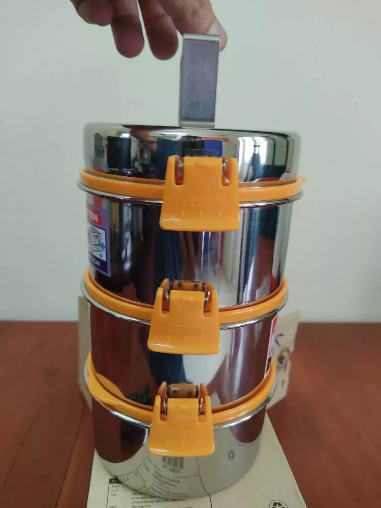 Camen Inox 3 Ngăn Zebra Zelect Smart Lock II - Hộp Đựng Thực Phẩm Chống Trào Có Nắp Đậy Tiện Lợi, Chất Liệu Inox SUS304