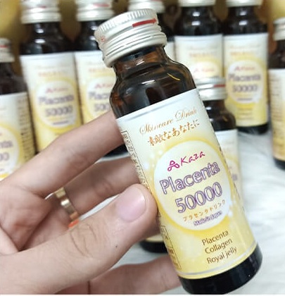 Nước Uống Nhau Thai Cừu Kaza Placenta 50000mg - Hỗ Trợ Trẻ Hóa Da, Tăng Độ Săn Chắc Da, Hộp 10 Lọ 50ml