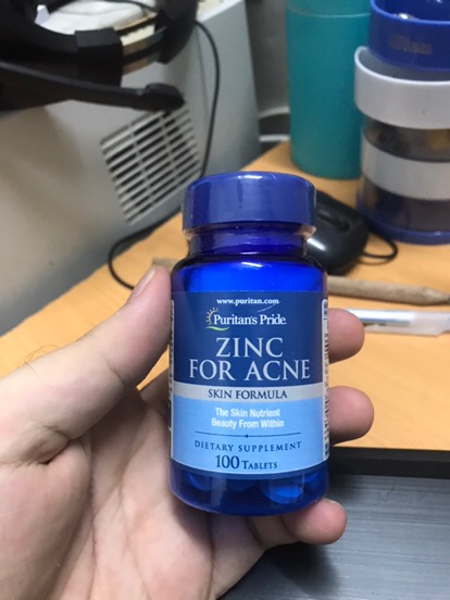 Viên kẽm hỗ trợ chăm sóc mụn Zinc for Acne Puritan's Pride 100 viên của Mỹ - Cải thiện tình trạng mụn và làm sạch da hiệu quả