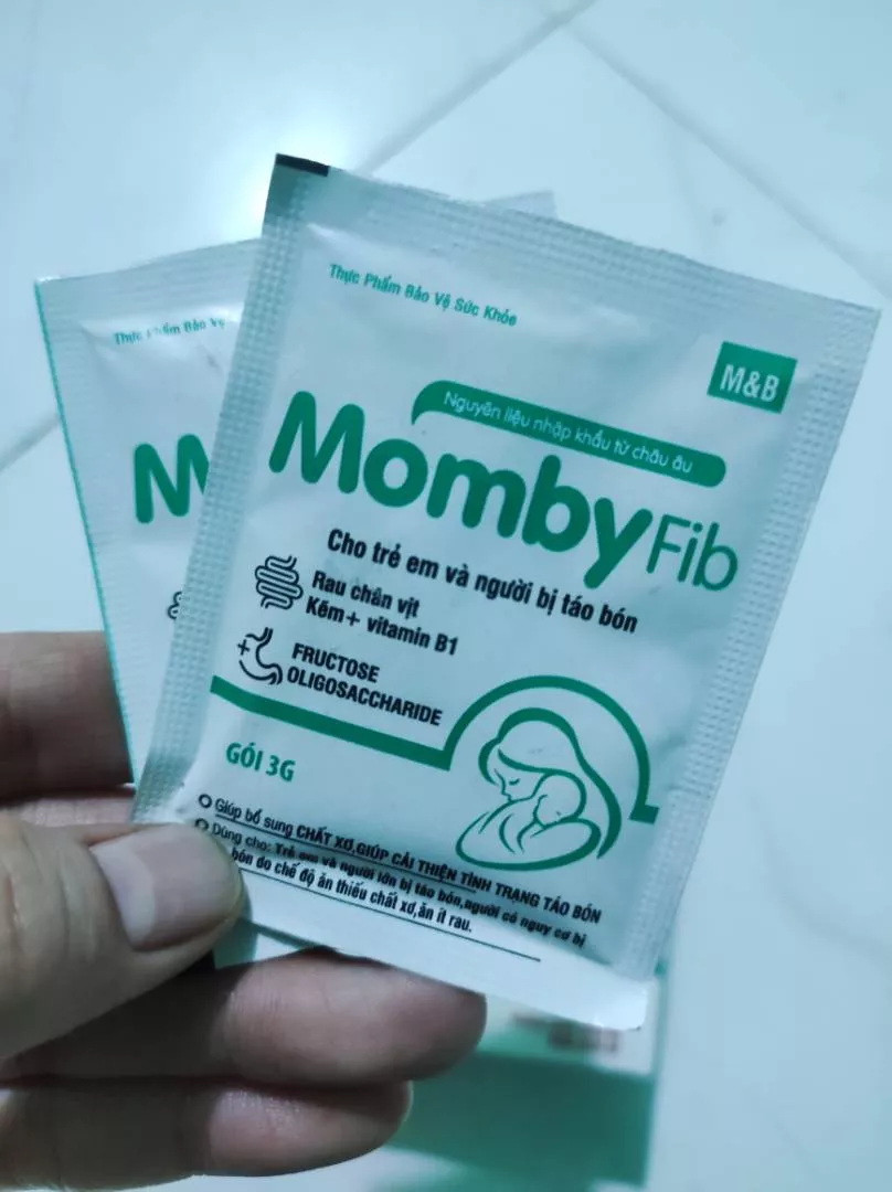 Cốm Vi Sinh Momby fib Màu Xanh và Màu Hồng