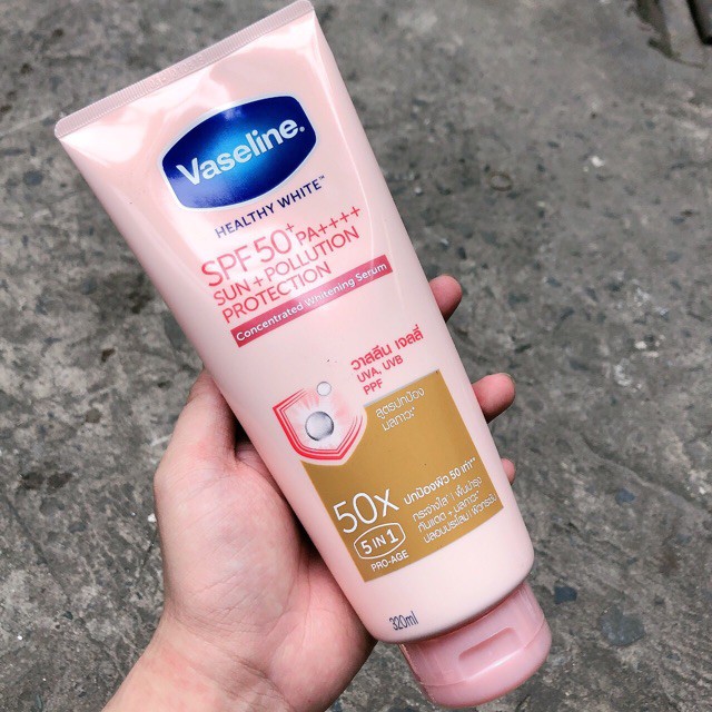 Sữa Dưỡng Thể Trắng Da Vaseline 50X với SPF 50 PA++++ - Dưỡng Trắng, Chống Nắng, Vitamin B3 - Sữa Dưỡng Da Thái Lan 320ml