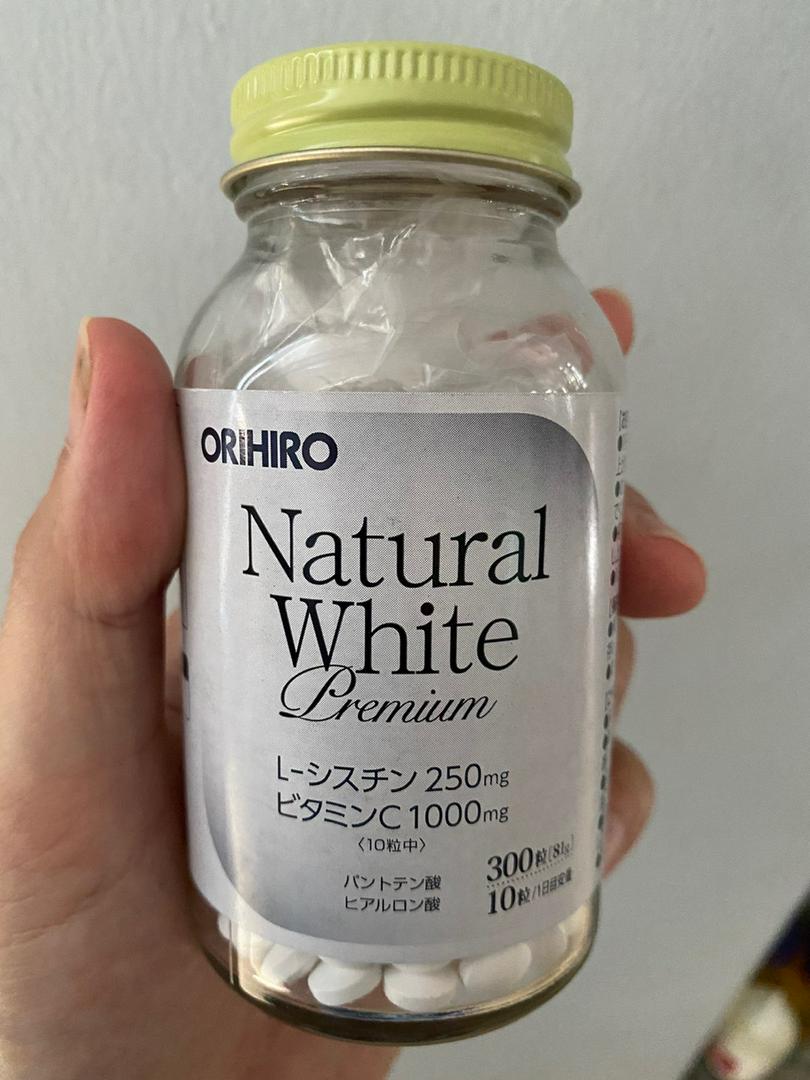 Viên uống trắng da Natural White Premium Orihiro Nhật Bản - Hỗ trợ làm trắng da, mờ vết nám, tàn nhang hiệu quả với vitamin C, L-Cystine