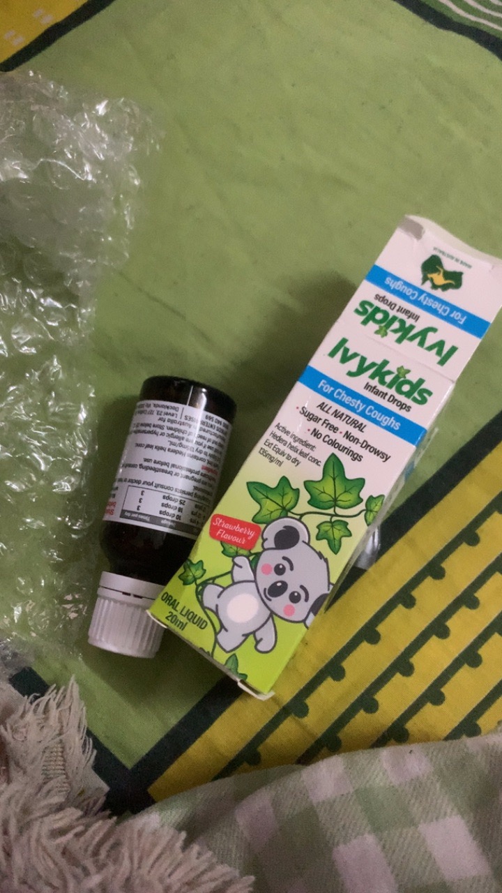 Siro Ivy Kids Úc 20ml - Hỗ Trợ Giảm Ho Cho Trẻ Sơ Sinh Và Trẻ Nhỏ - Dạng Siro Hương Dâu Dễ Uống