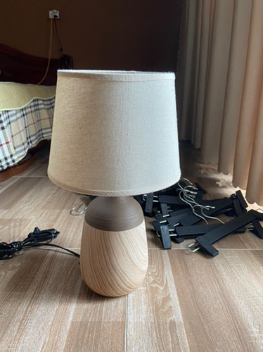 Đèn Ngủ Để Bàn Gốm Sứ Vân Gỗ Huta Light For Life S11 - Đèn Chiếu Sáng Trang Trí Sang Trọng, Tiết Kiệm Điện, Dễ Dàng Thay Thế Bóng E27