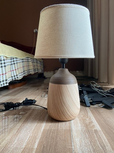 Đèn Ngủ Để Bàn Gốm Sứ Vân Gỗ Huta Light For Life S11 - Đèn Chiếu Sáng Trang Trí Sang Trọng, Tiết Kiệm Điện, Dễ Dàng Thay Thế Bóng E27