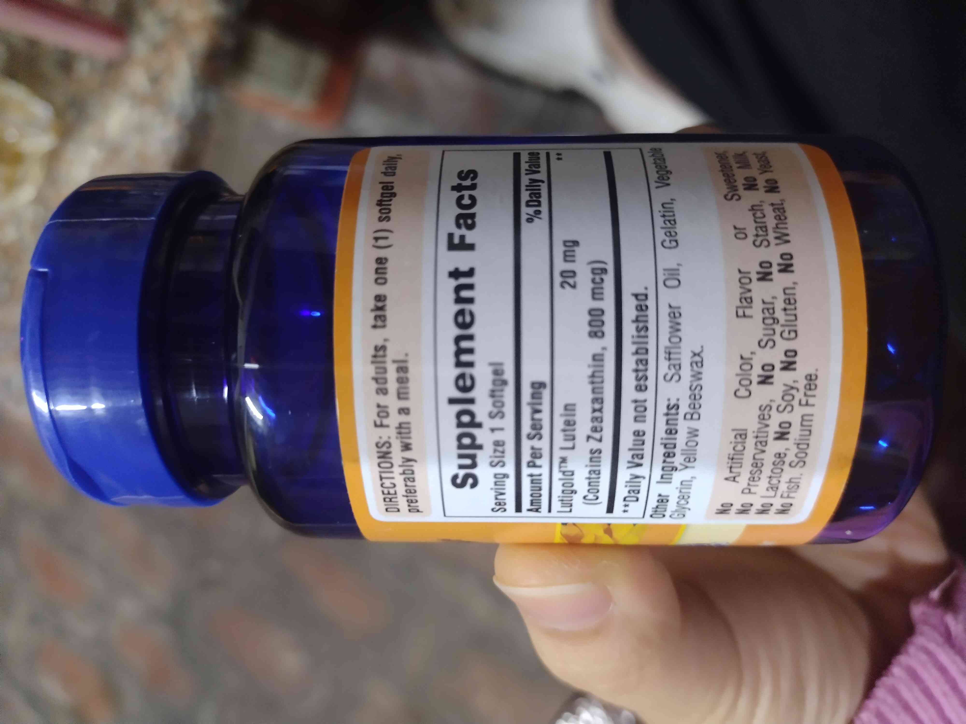 Viên Uống Bổ Mắt Lutein 20mg Puritan's Pride - Hỗ Trợ Khỏe Mắt, Bảo Vệ Mắt Khỏi Tác Nhân Có Hại, 60 Viên Mỹ