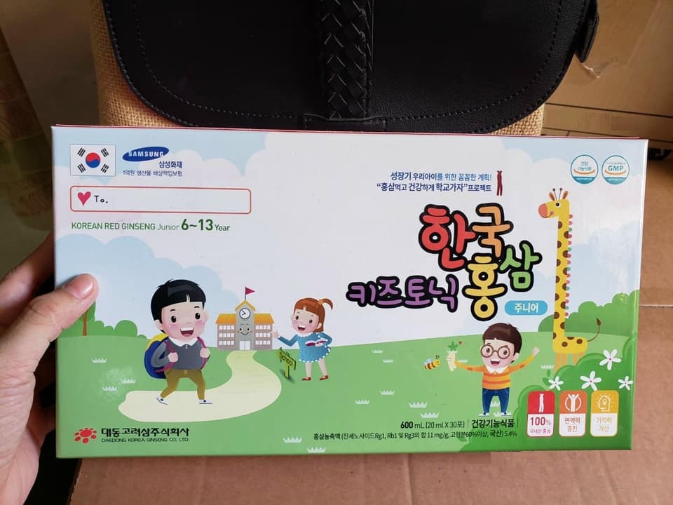Nước Hồng Sâm Korean Red Ginseng Junior - Bồi Bổ Sức Khỏe Cho Trẻ Từ 6-13 Tuổi, Tăng Cường Đề Kháng, Dễ Uống, Daedong Hàn Quốc