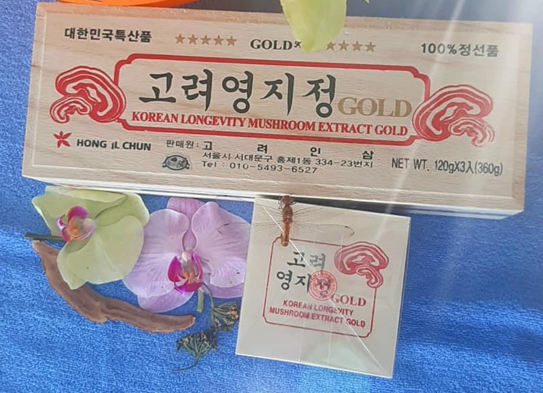 Cao Linh Chi Hong IL Chun Longevity Mushroom Extract Gold - Hỗ trợ sức khỏe tự nhiên 360 độ (3 lọ x 120g) Hàn Quốc