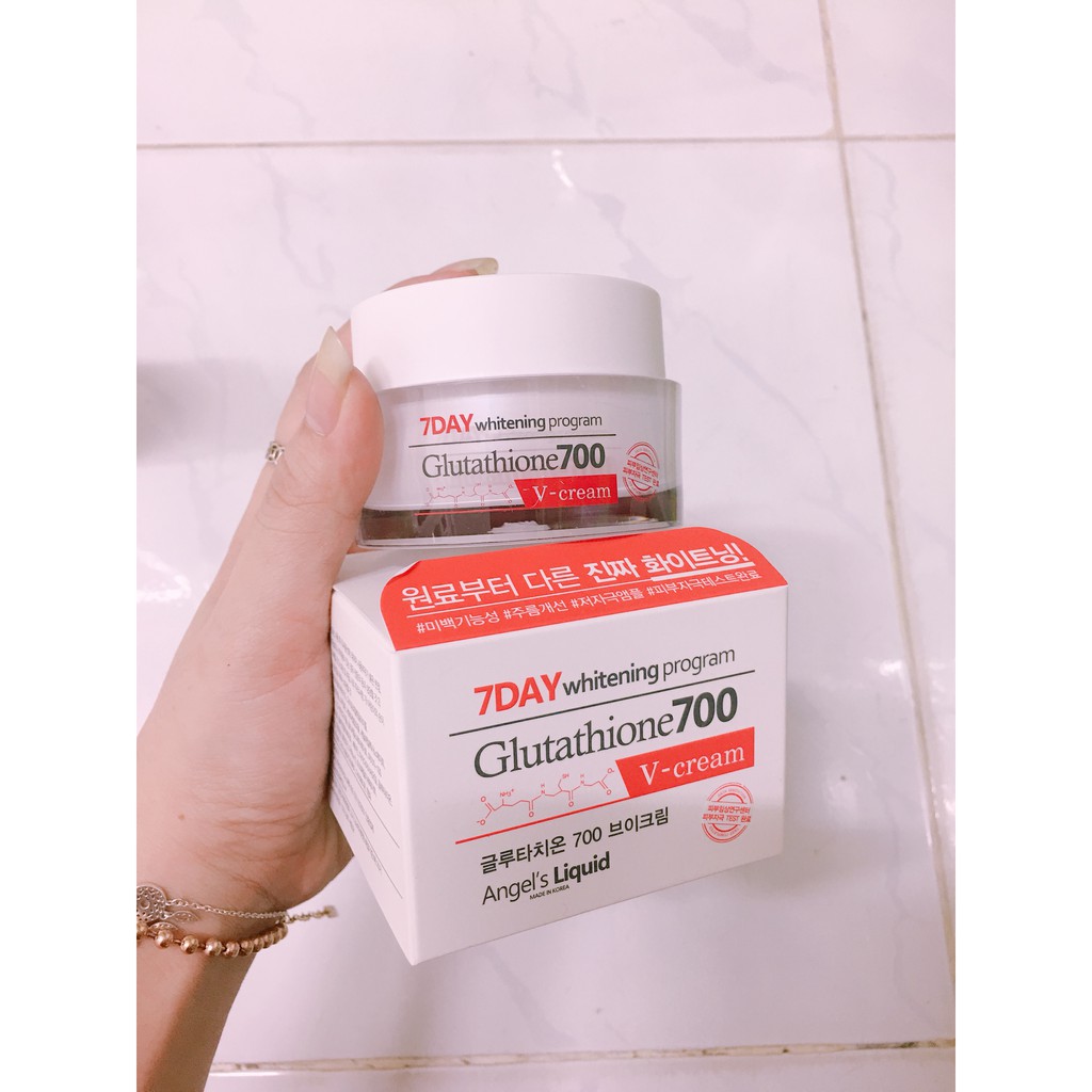 Kem Dưỡng Trắng Da 7 Day Whitening Glutathione 700 V-Cream - Chuyên Sáng Da, Mờ Thâm, Dưỡng Ẩm, Phục Hồi Da Khỏe Mạnh 50ml