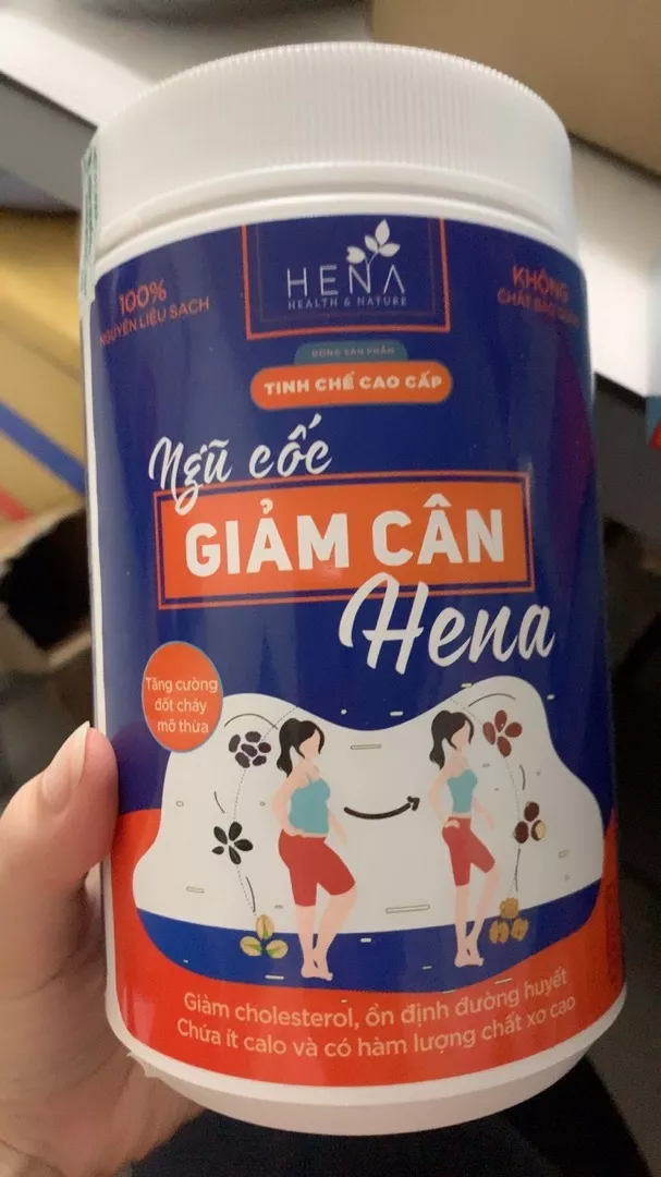 Bột Ngũ Cốc Hena Không Đường Giảm Cân - Hỗ Trợ Kiểm Soát Cân Nặng và Làm Đẹp Da Từ Nguyên Liệu Hữu Cơ 500g