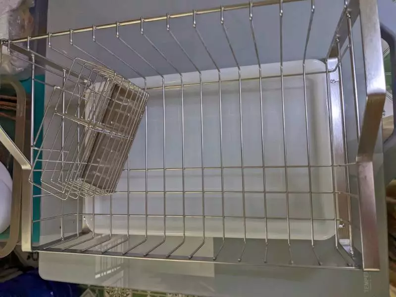 Kệ chén 1 tầng Inox 304 Hobby Home Decor KC2 - Kệ đựng bát cao cấp có khay hứng nước và ống đũa, tiện lợi cho bếp nhà bạn