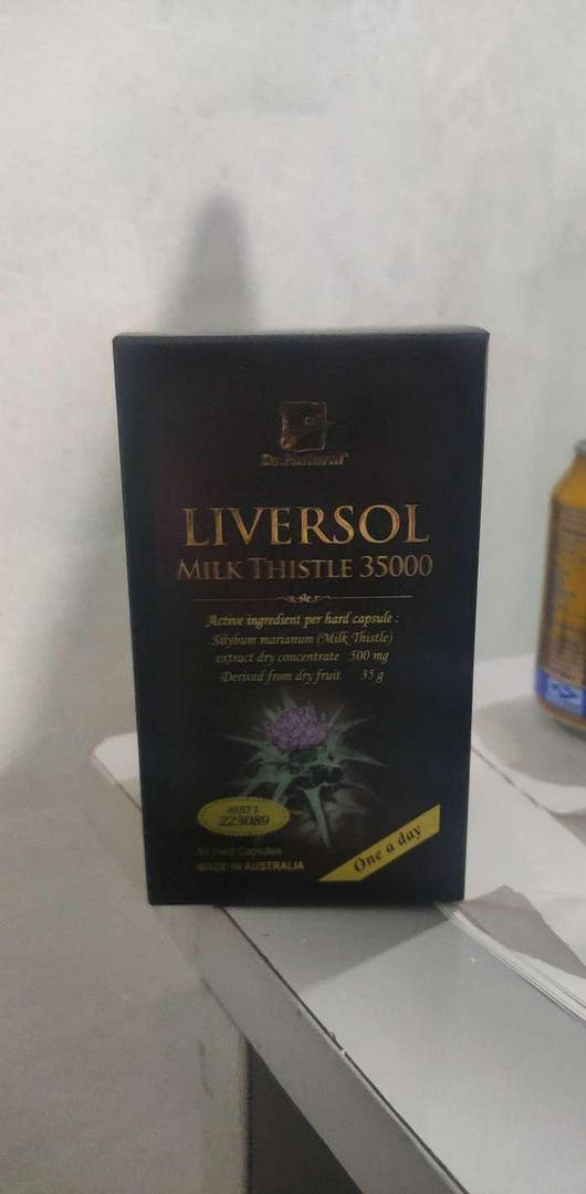 Viên uống hỗ trợ chức năng gan Liversol Milk Thistle 35000 - Giúp bảo vệ và cải thiện sức khỏe gan tự nhiên, 60 viên/hộp