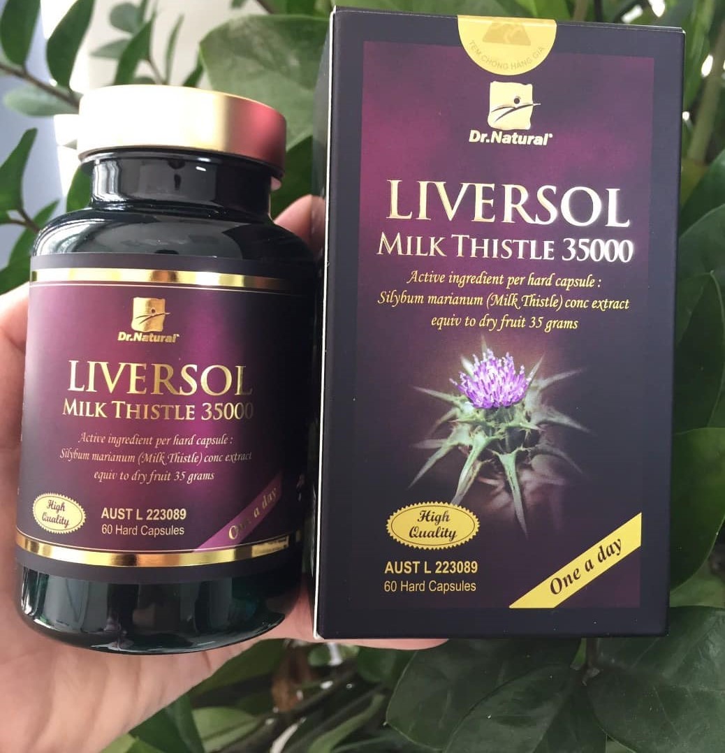 Viên uống hỗ trợ chức năng gan Liversol Milk Thistle 35000 - Giúp bảo vệ và cải thiện sức khỏe gan tự nhiên, 60 viên/hộp
