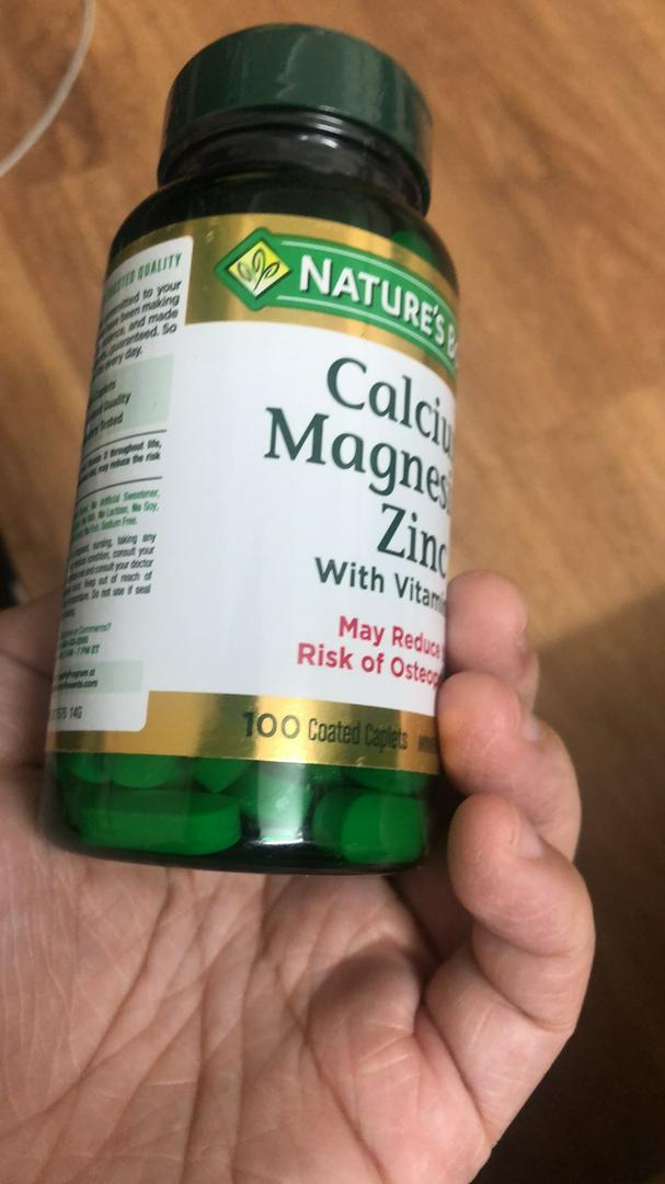 Viên uống Nature's Bounty Calcium Magnesium Zinc With D3 - Hỗ trợ xương khớp chắc khỏe, chứa Canxi, Magie, Kẽm và Vitamin D3, 100 viên
